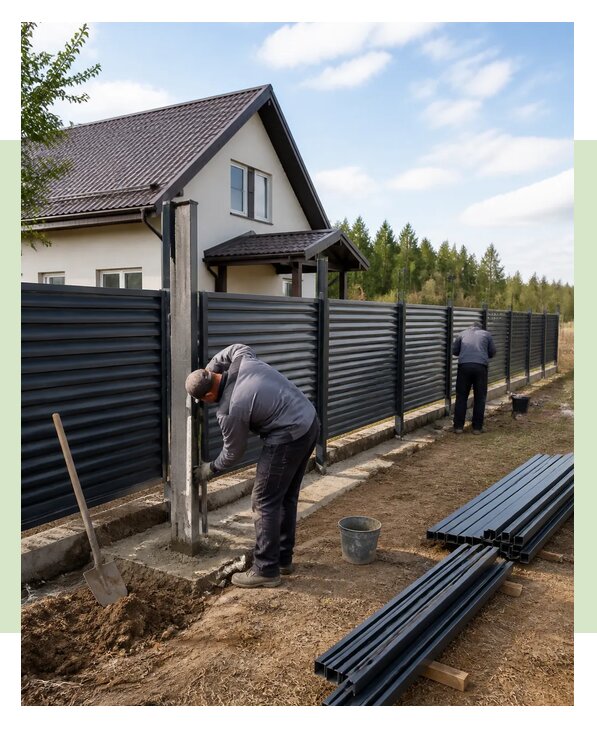 Строительство заборов под ключ с установкой в Кемерово